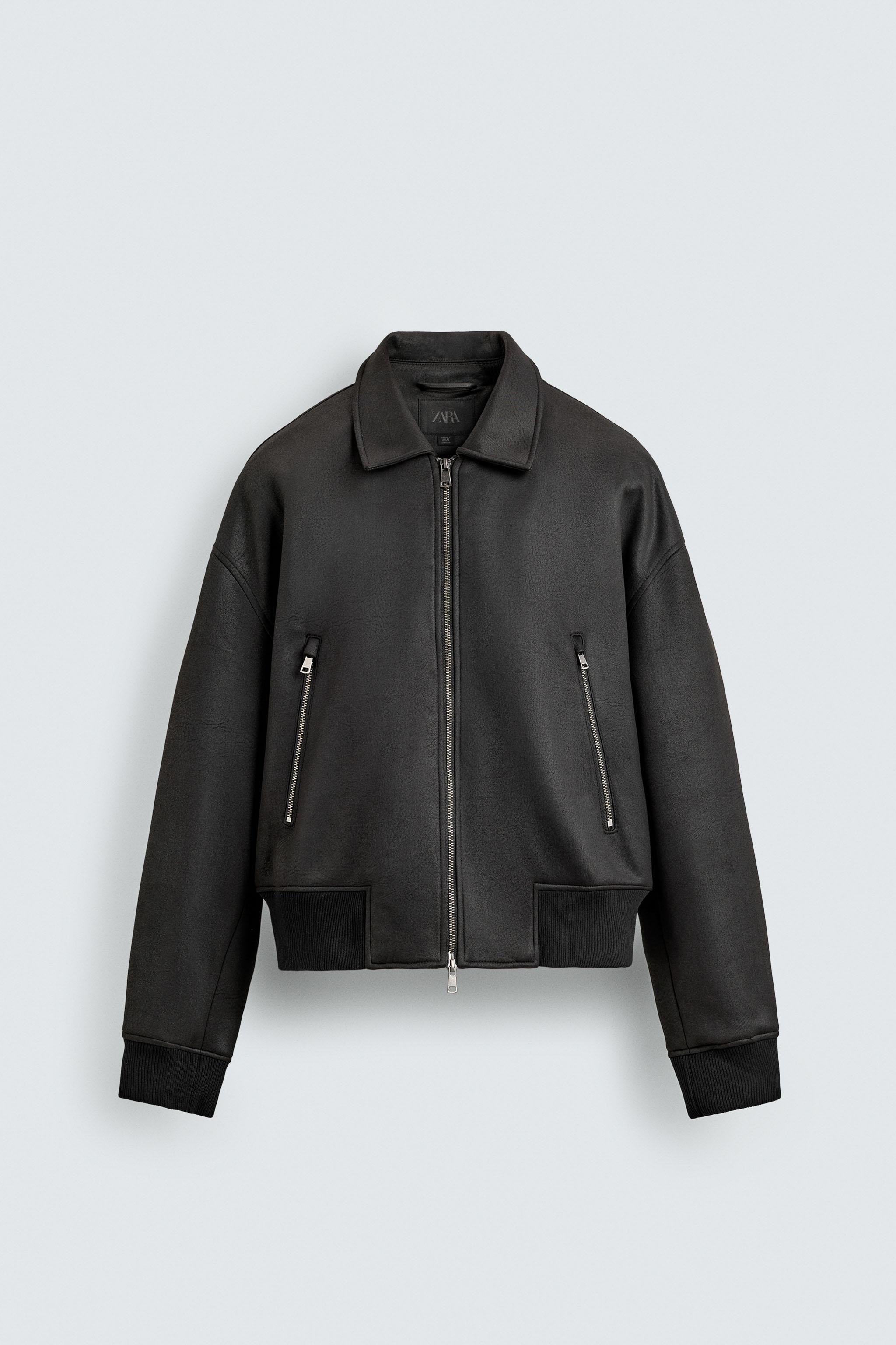 FAUX LEATHER BOMBER JACKET